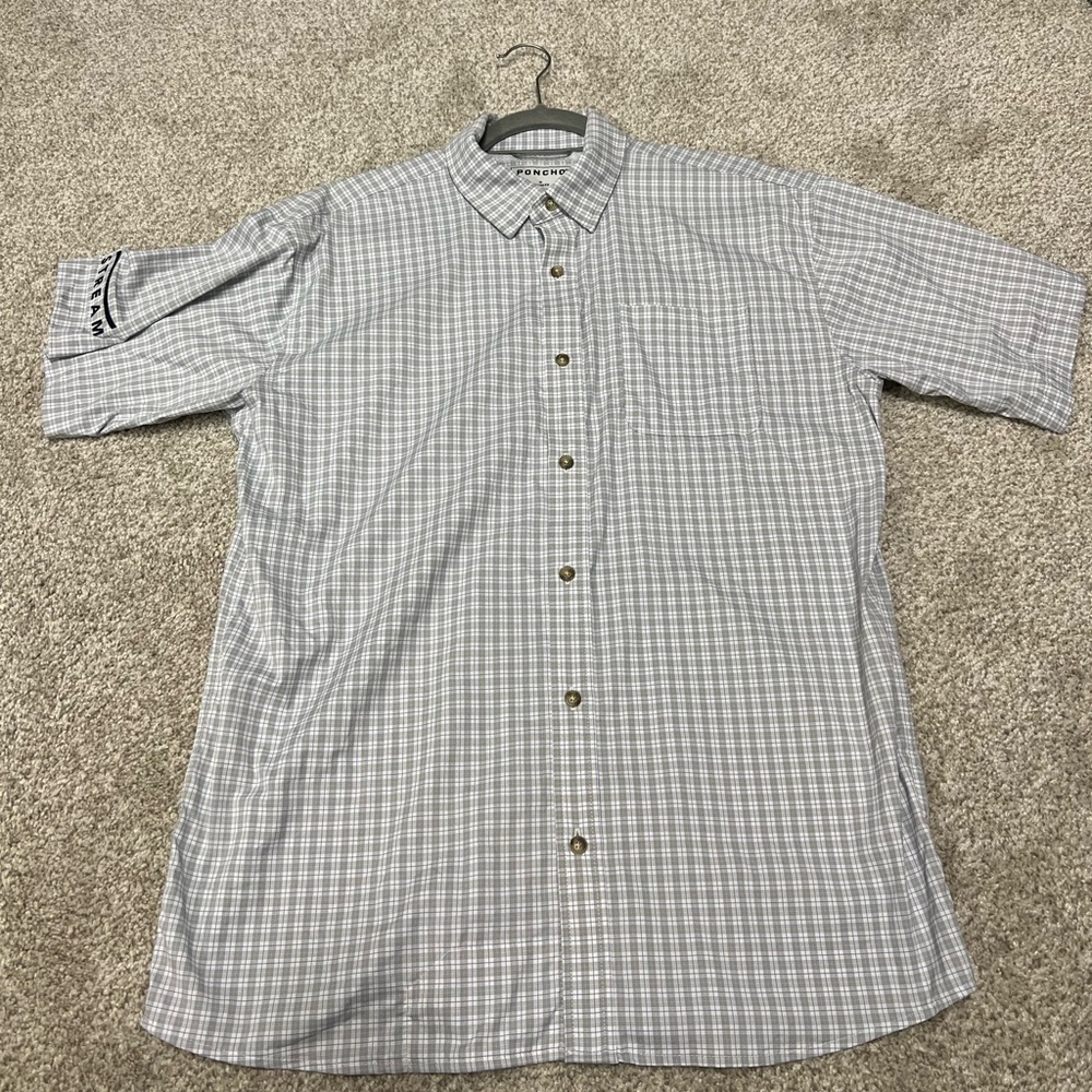 Men's Classic Gray Plaid Button-Down Shirt